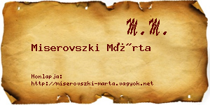 Miserovszki Márta névjegykártya